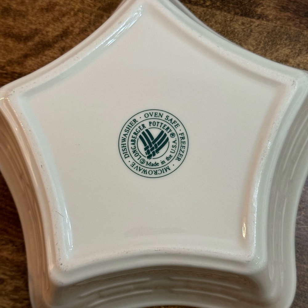 Retired Longaberger Woven Traditions Ivory Large Star Dish - Picture 4 of 4